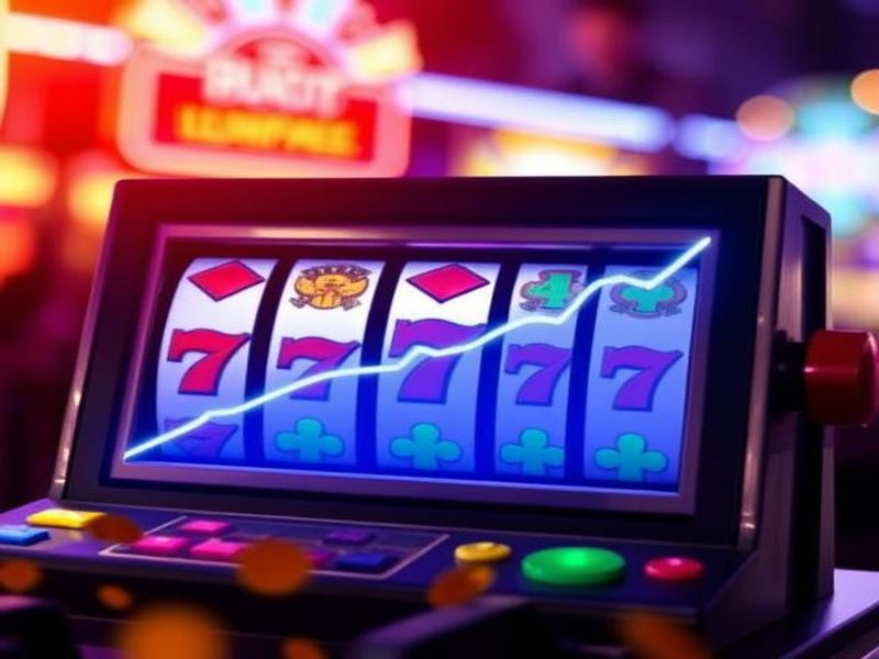 A slot machine displaying a graph