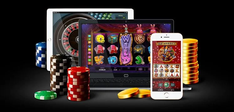Devices displaying various online casino games